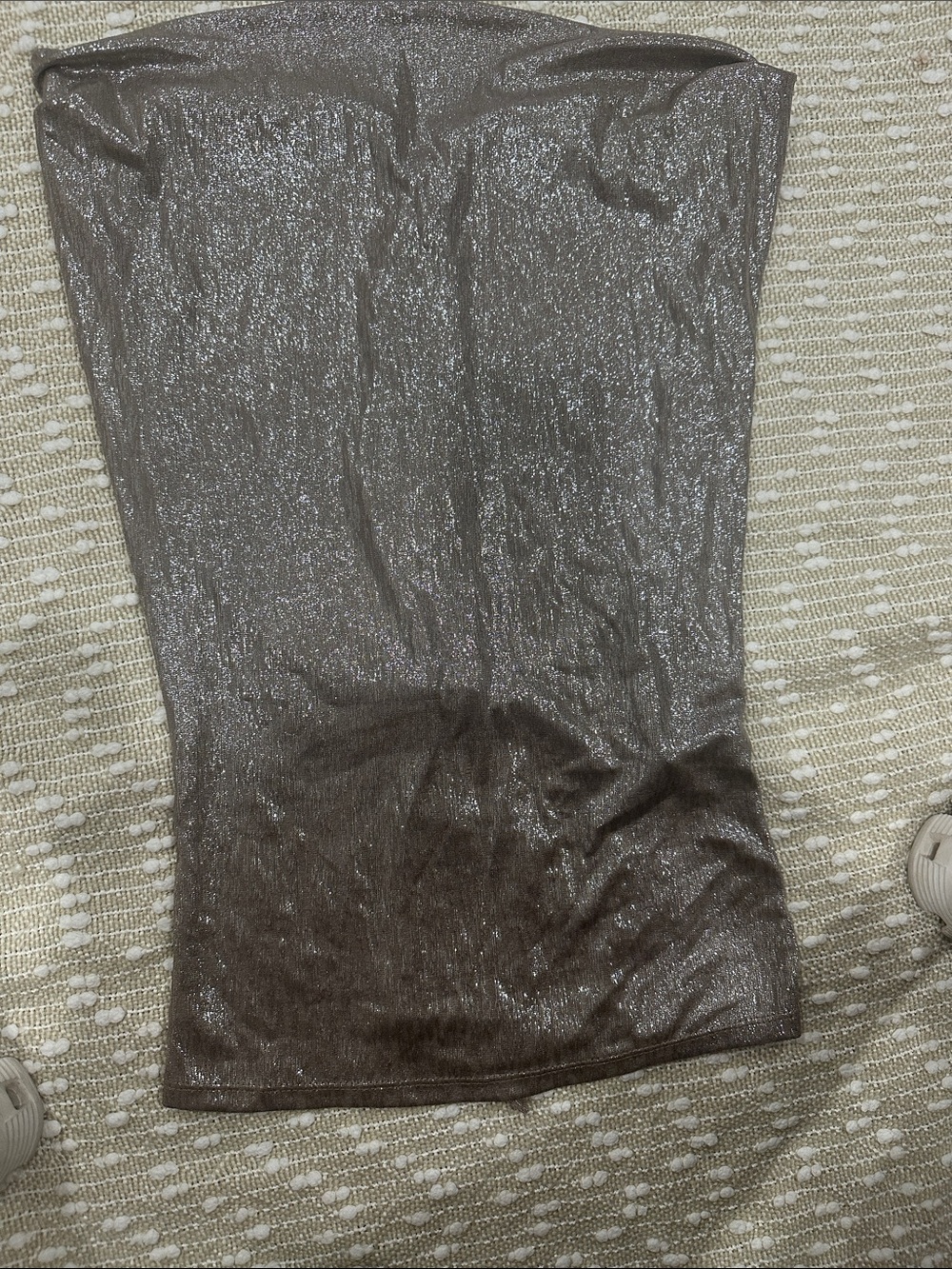 Zara Metallic Brown Midi Tube Skirt